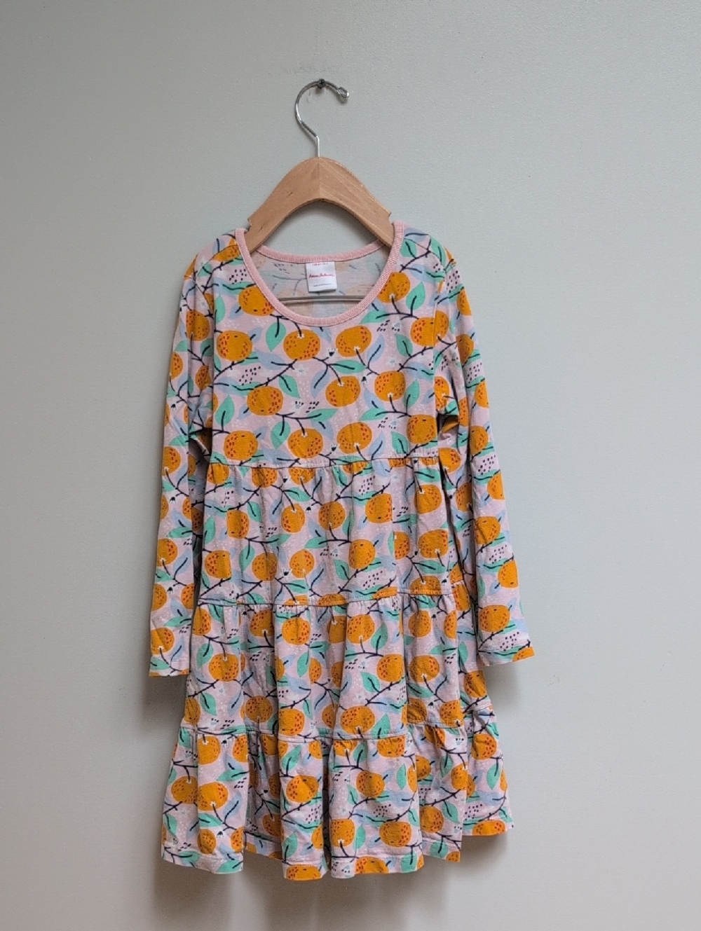 Hanna Andersson Pink Dress with Orange Fruit Print Size 5